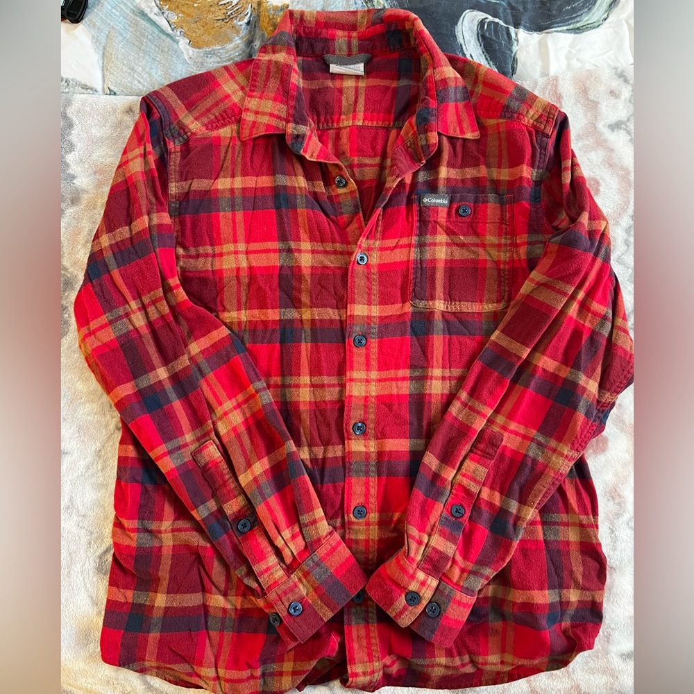 Columbia Red Plaid‎ Button-Up Shirt